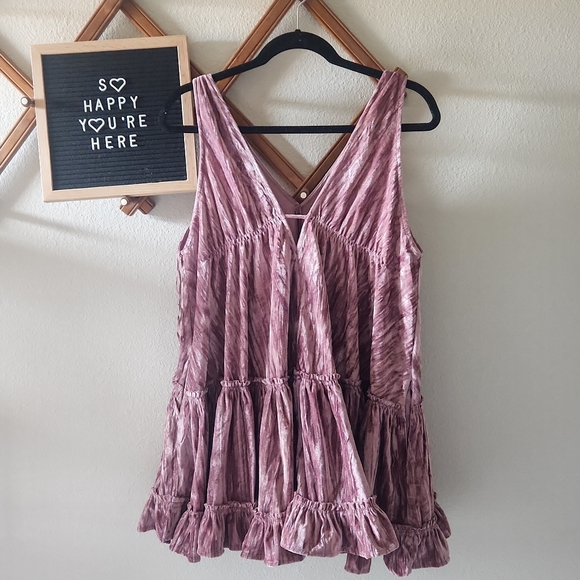 Free People Pleated Plush Swing Dress - Picture 2 of 5